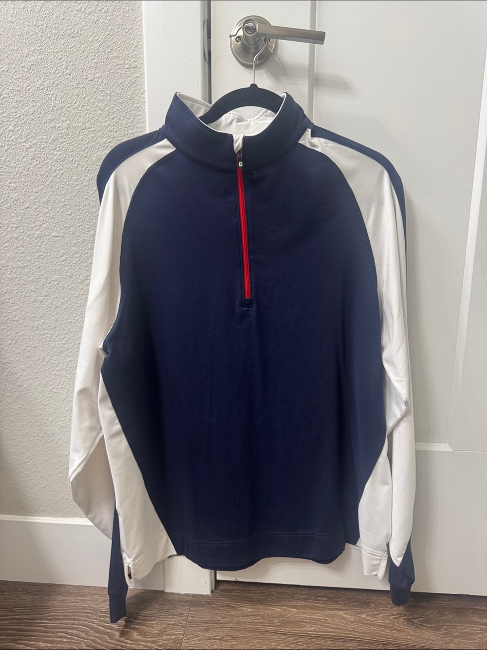 FootJoy Navy, White & Red Performance Half-Zip Jacket
